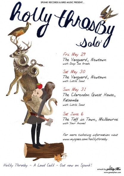 throsby-solo-poster A Holly Throsby tour poster designed by Greedy Hen