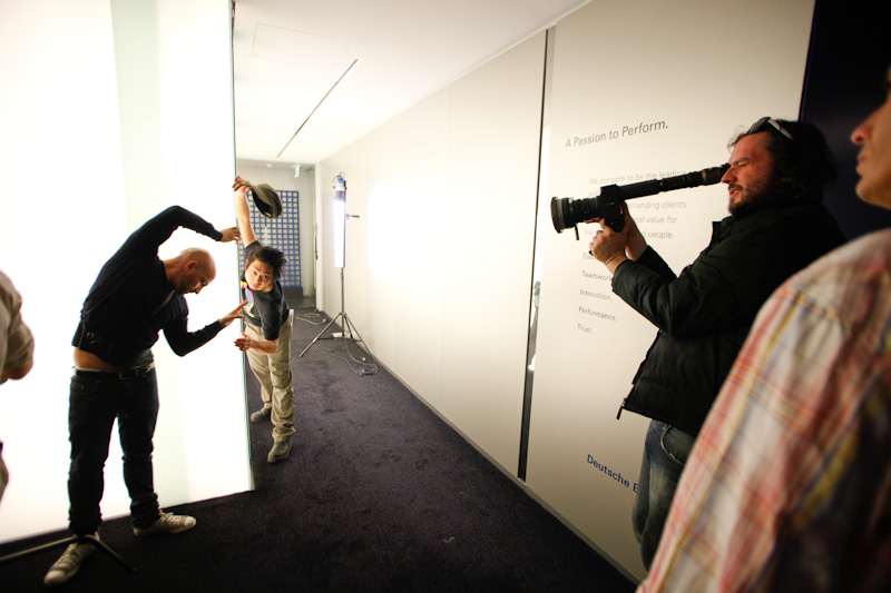 SDC Creative Director Rafael Bonachela and Tony Luu help block out the shot for Director Husein Alicajic