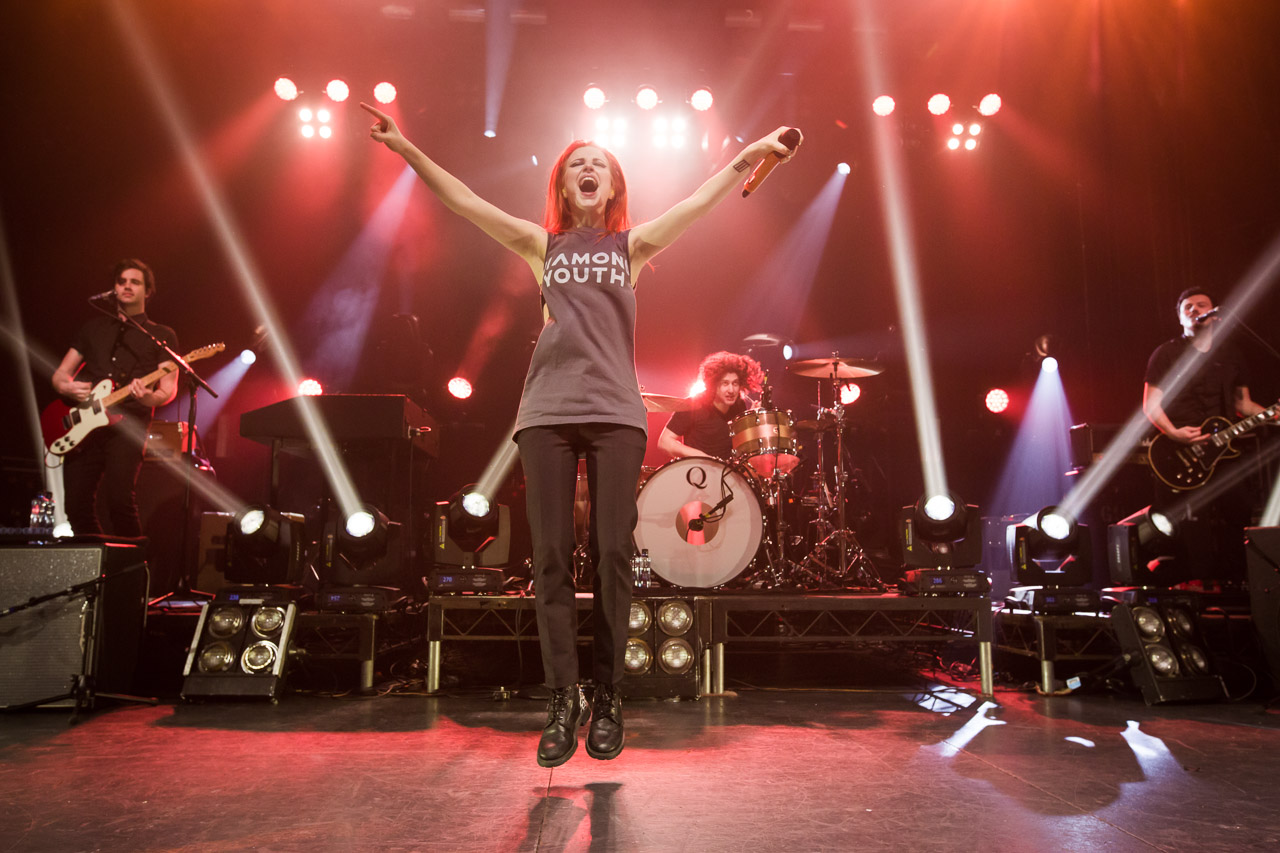 Paramore onstage at the Enmore Theatre Sydney
