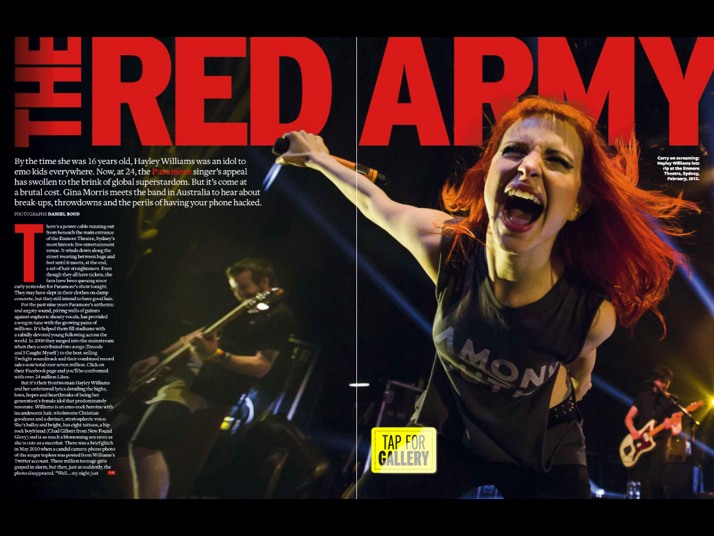 Paramore feature in Q magazine
